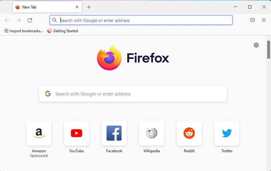 Интерфейс Firefox
