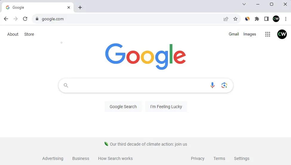 Интерфейс браузера Google Chrome