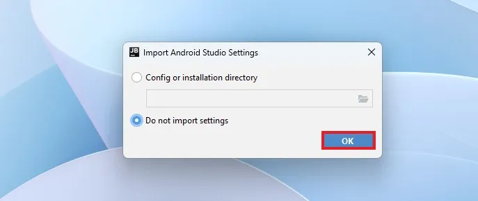 Импорт настроек Android Studio
