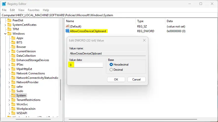 Windows 11 разрешает общий доступ к истории буфера обмена