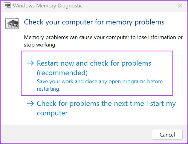Средство диагностики памяти Windows 4