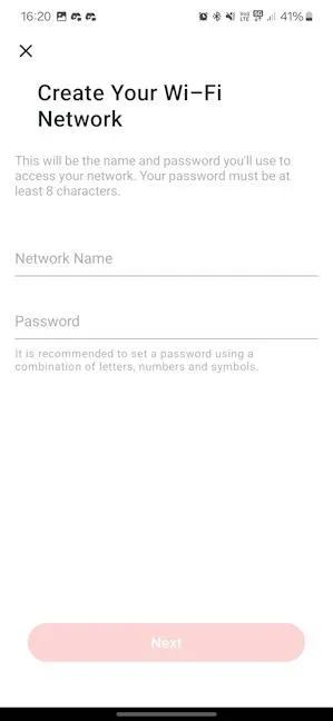 Установка имени и пароля Wi-Fi