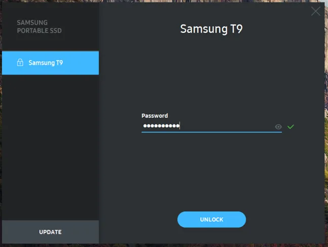 Samsung T9 поддерживает аппаратное шифрование.