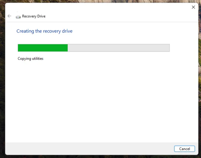 Создание диска восстановления в Windows 11