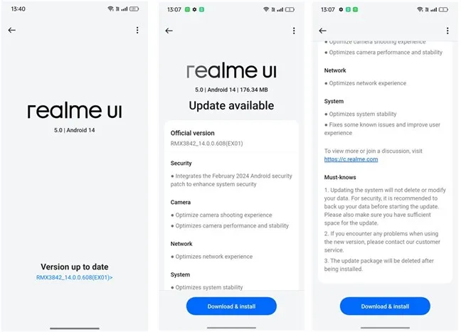Realme 12 Pro 5G поставляется с Android 14 и Realme UI 5.0.