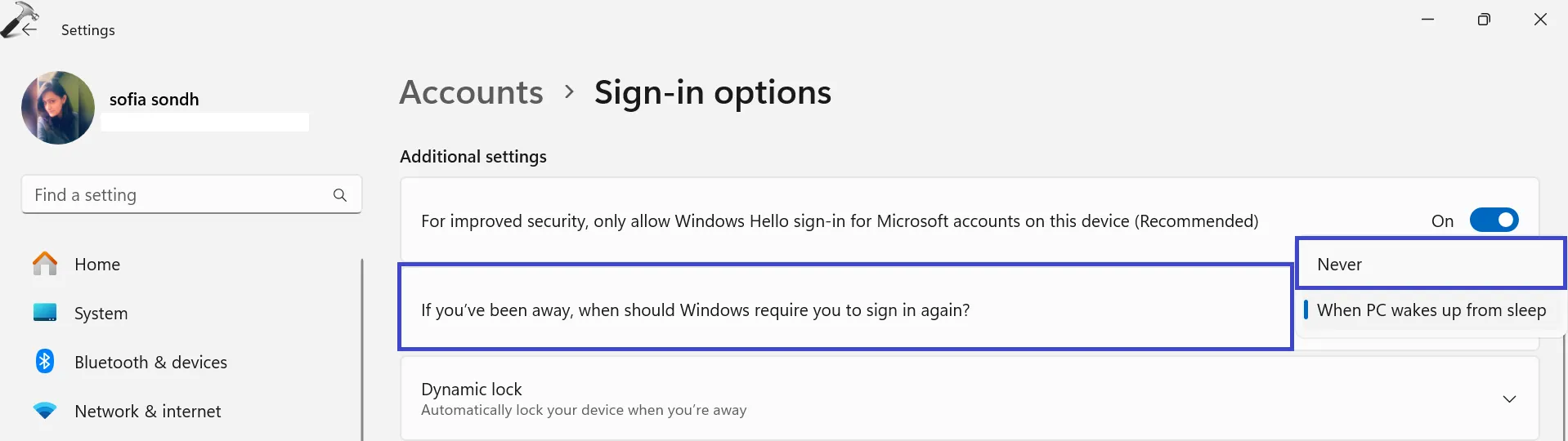 Исправлено: экран блокировки не работает в Windows 11 — выберите «Никогда»