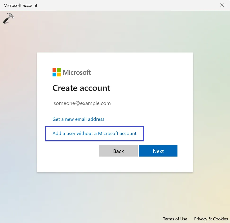 Исправлено: экран блокировки не работает в Windows 11 — добавьте пользователя без учетной записи Microsoft.