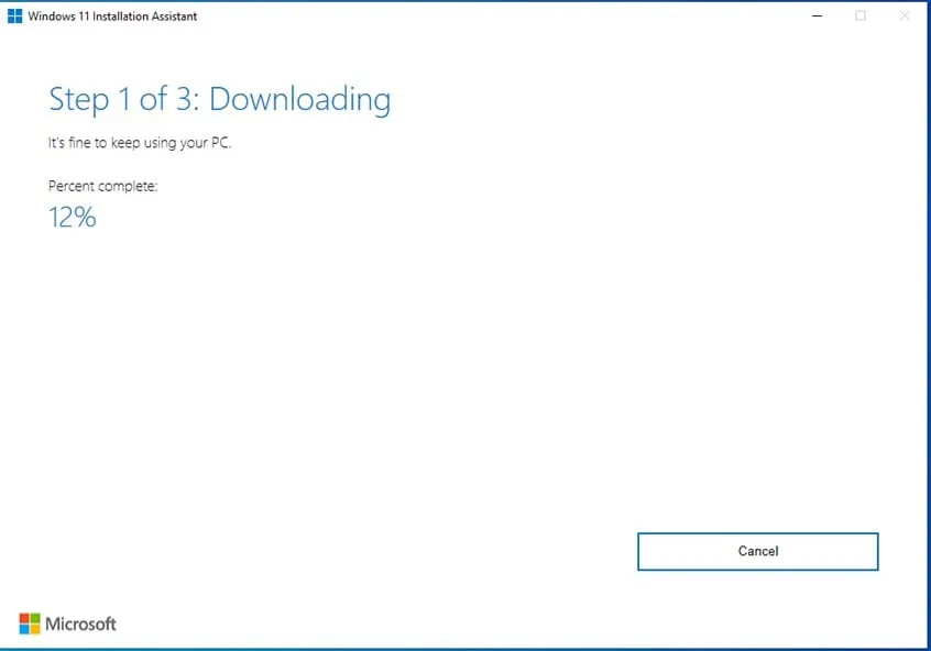 Помощник по установке Windows 11 загружает файлы установки Windows 11