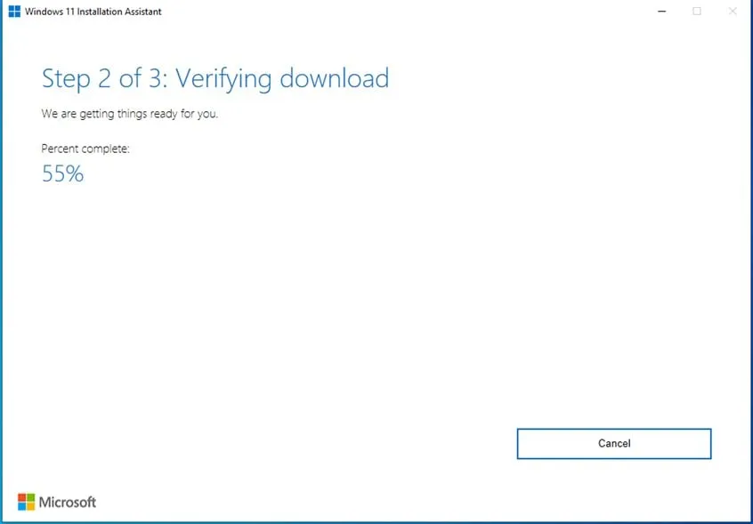 Помощник по установке Windows 11 проверяет загрузку