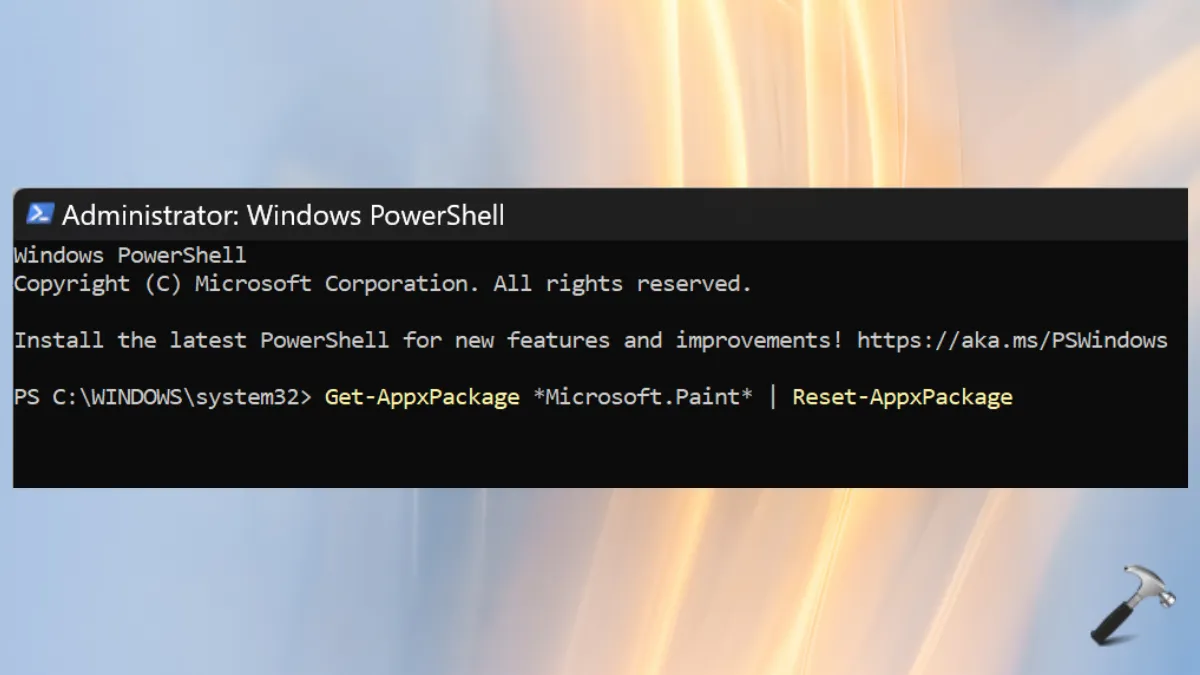 сбросьте краску в PowerShell, чтобы исправить неработающую MS Paint в Windows 11