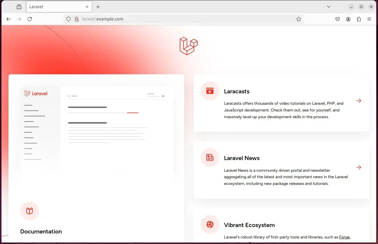 Laravel настроен на Ubuntu