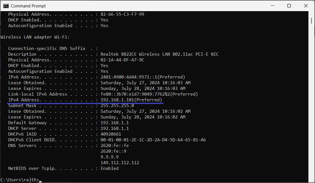 Копировать IPv4