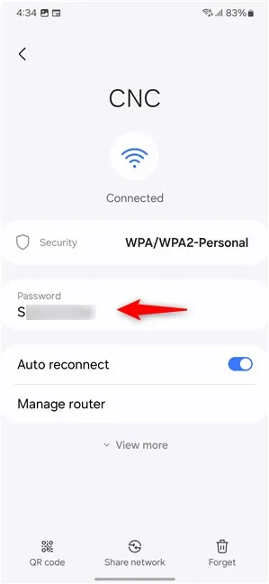 Посмотреть пароль Wi-Fi на Samsung Galaxy