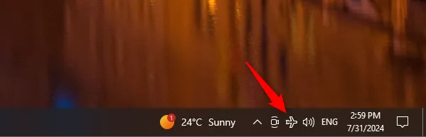 Значок режима «В самолете» из Windows 10
