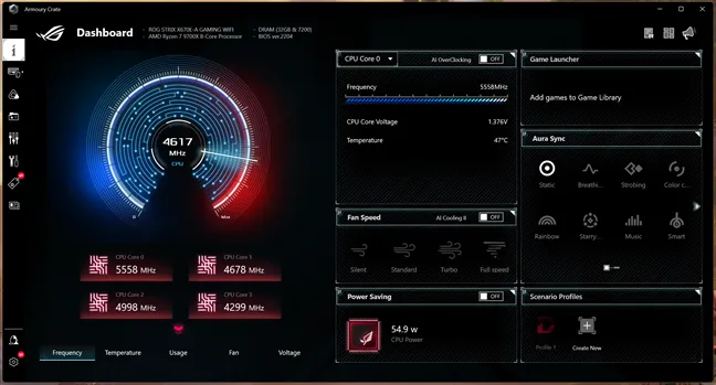 Armoury Crate позволяет вам настраивать материнскую плату