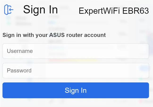 Войдите в свой ASUS ExpertWiFi