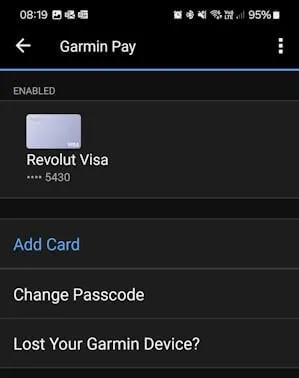 Не забудьте настроить Garmin Pay для платежей NFC