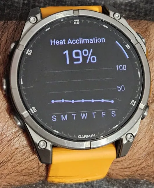 Garmin Fenix ​​8 оценивает вашу акклиматизацию к жаре