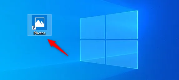 Ярлык «Фотографии» на рабочем столе Windows 10