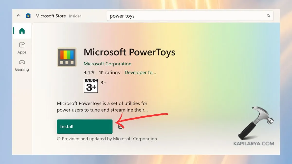 установить powertoys из магазина microsoft