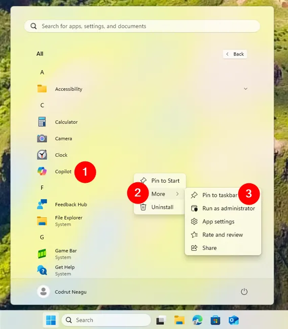 Закрепите Copilot на панели задач Windows 11