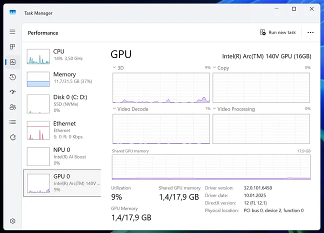 Графический процессор — Intel Arc 140V.