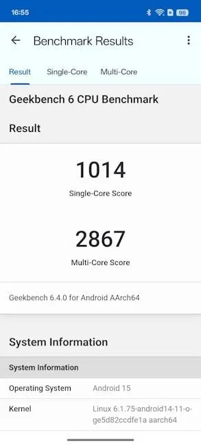 Realme 14 Pro показал результаты в Geekbench 6