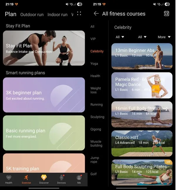 HUAWEI Health+ открывает доступ ко многим курсам, медитациям с инструктором, дыхательным упражнениям и многому другому