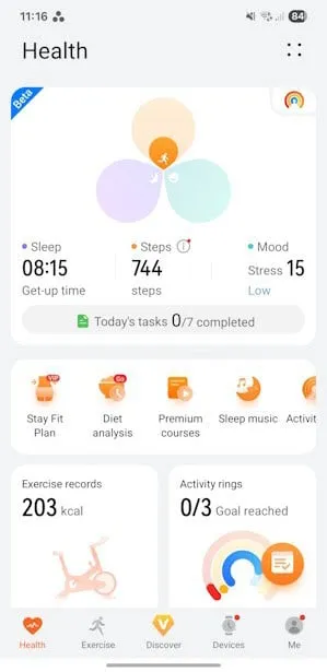 Приложение HUAWEI Health простое в использовании