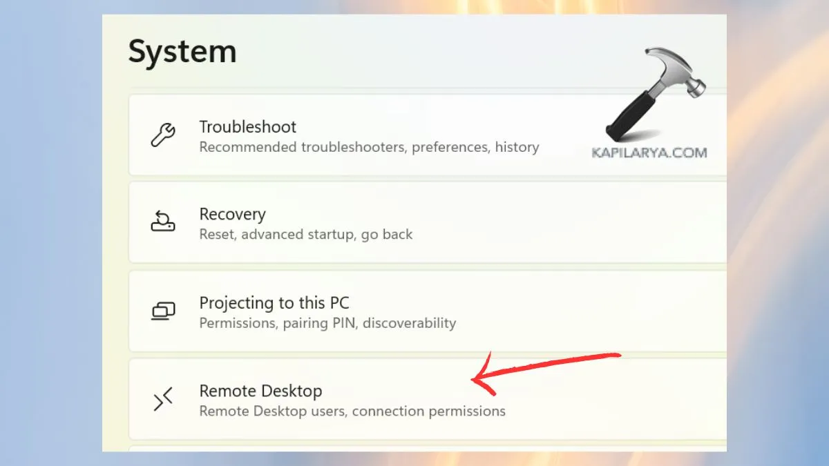 удаленный рабочий стол в настройках windows 11