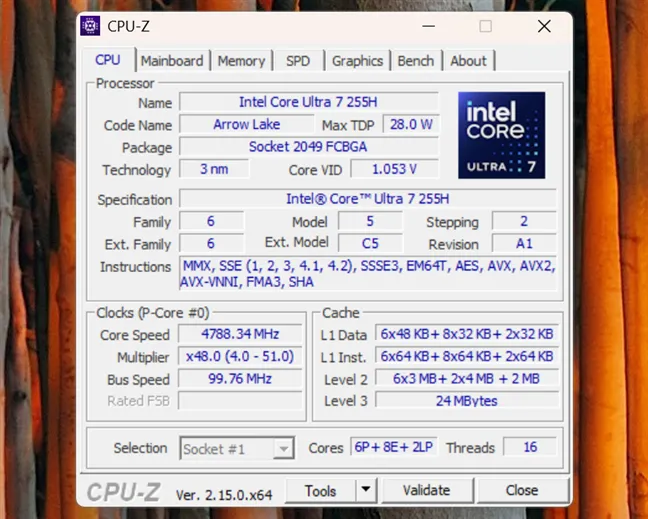 В протестированном мной образце использовался процессор Intel Core Ultra 7 255H.