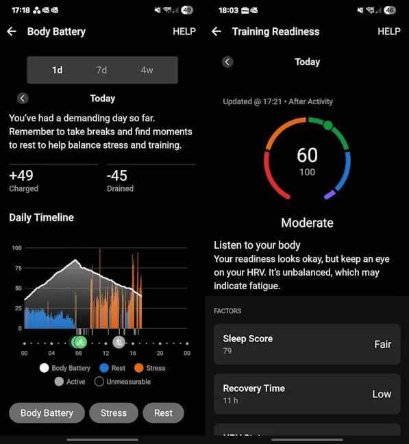 Body Battery — полезный показатель