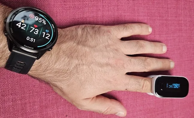Сравнение Garmin Forerunner 570 с пульсоксиметром
