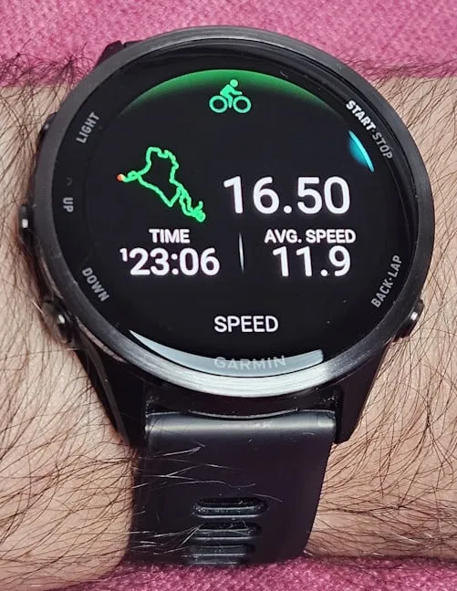 Отслеживание велосипедной сессии с помощью Garmin Forerunner 570