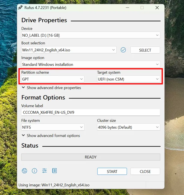Набор Rufus для установки Windows на ПК с UEFI и GPT