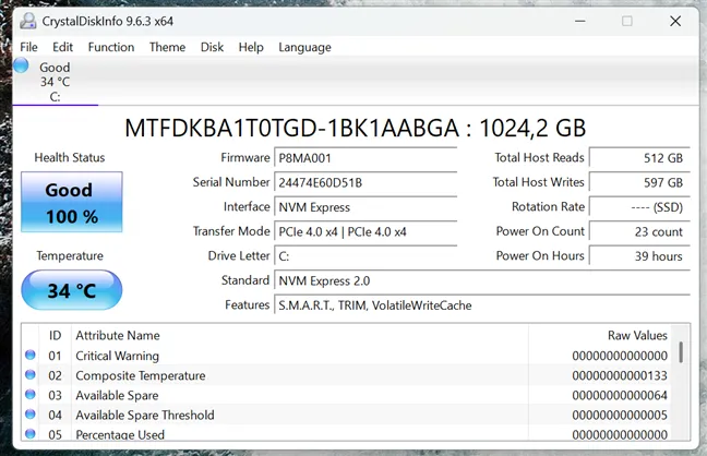 Тестируемый мной образец имел SSD-накопитель емкостью 1 ТБ производства Micron.