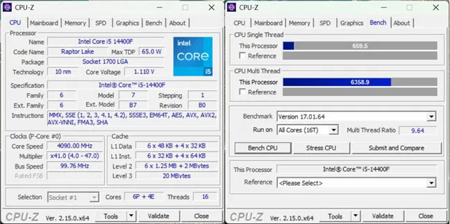 Процессор — Intel Core i5 14-го поколения.