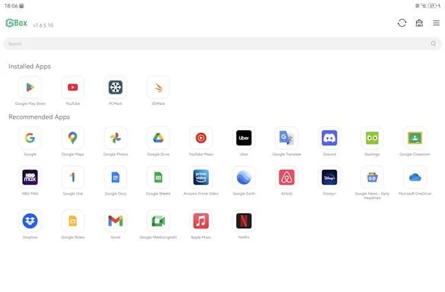 Для установки приложений Google Play необходимо использовать GBox.