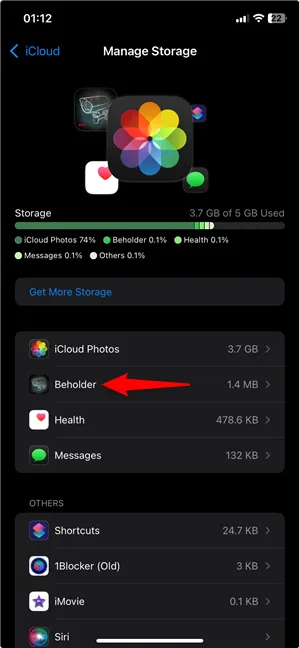 Нажмите на приложение, настройки которого вы хотите сбросить на своем iPhone.