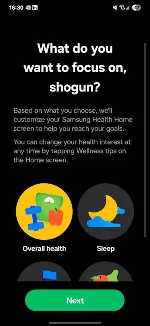 Используйте Samsung Health для установки своих целей