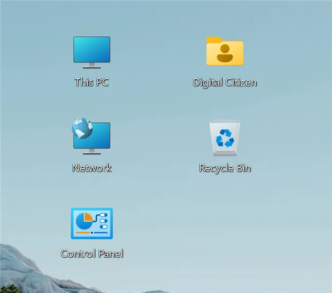Значки на рабочем столе в Windows 11