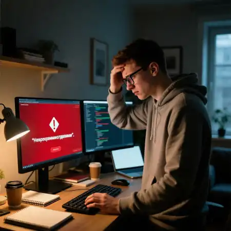 Программист возле монитора