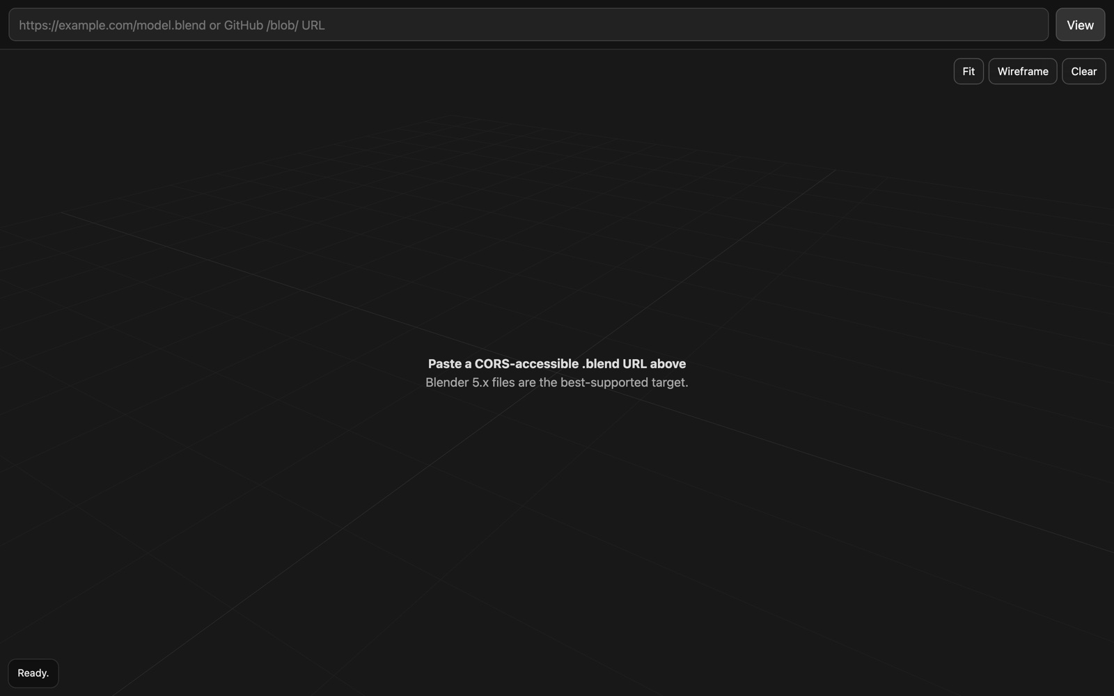Страница инструмента .blend URL Viewer