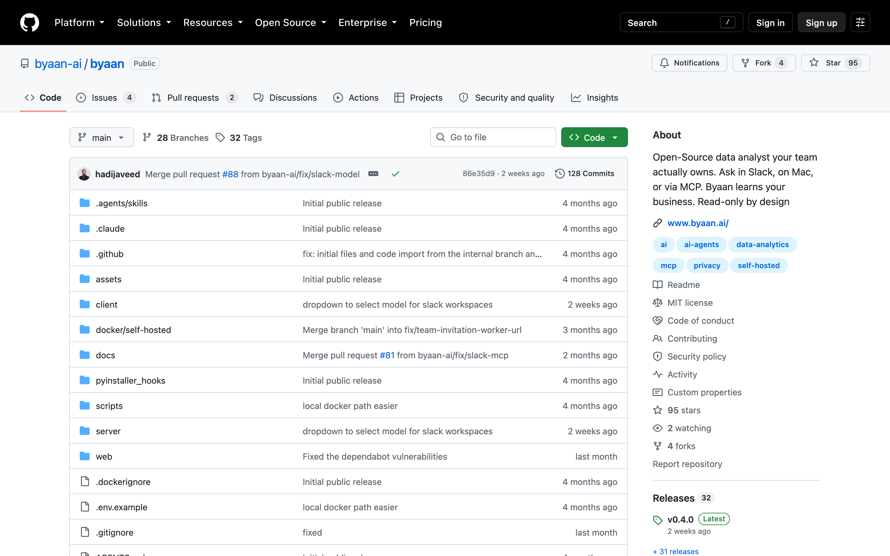 Репозиторий byaan-ai/byaan на GitHub