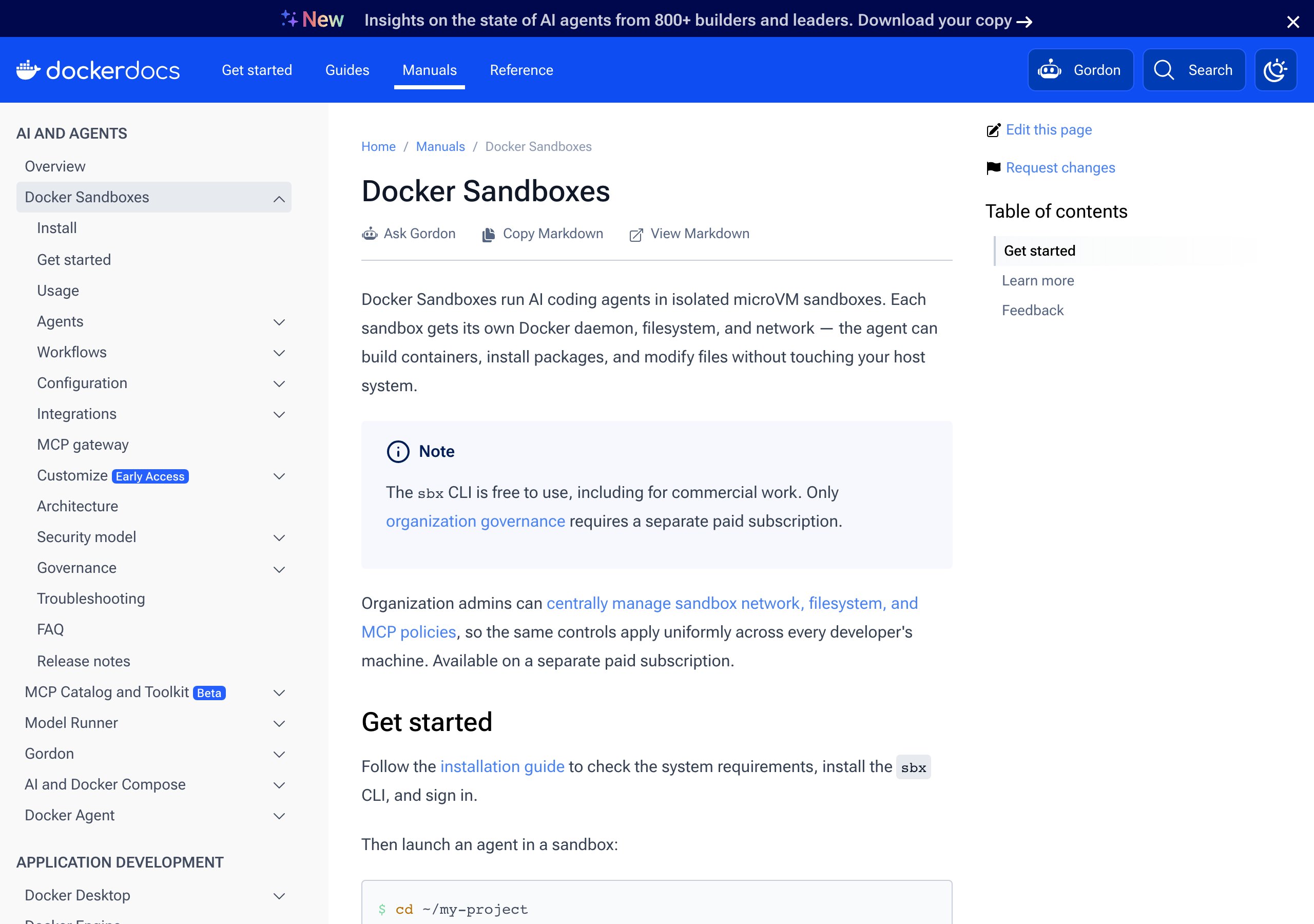 Документация Docker Sandboxes