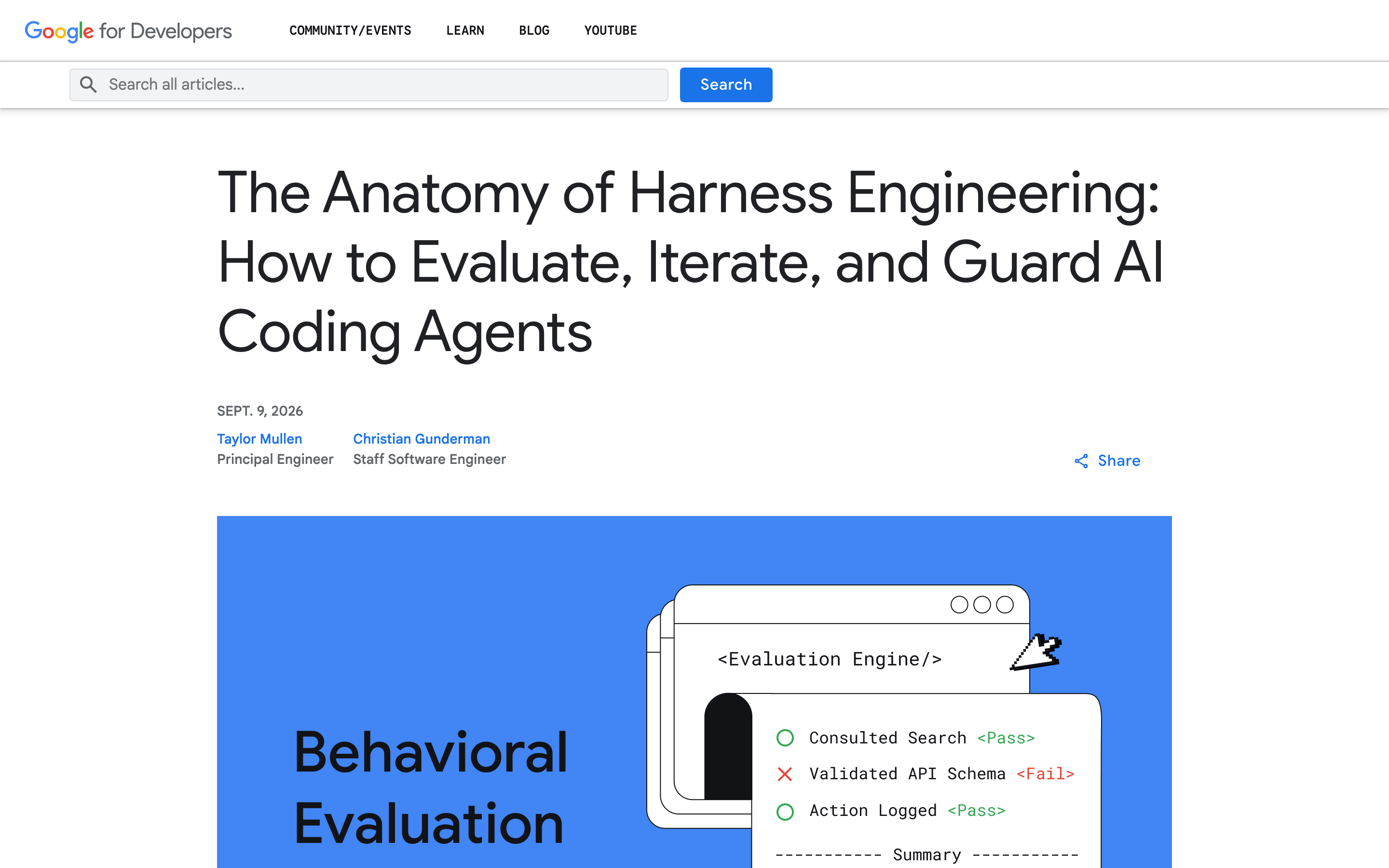 Оригинальная статья Google Developers Blog о harness engineering