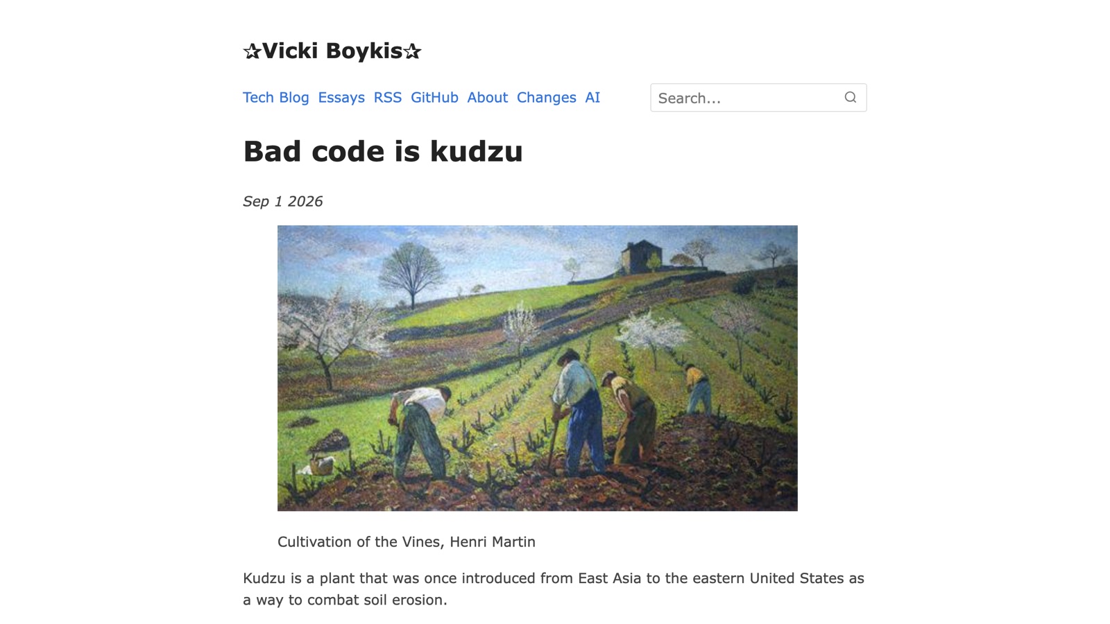 Пост «Bad Code Is Kudzu»