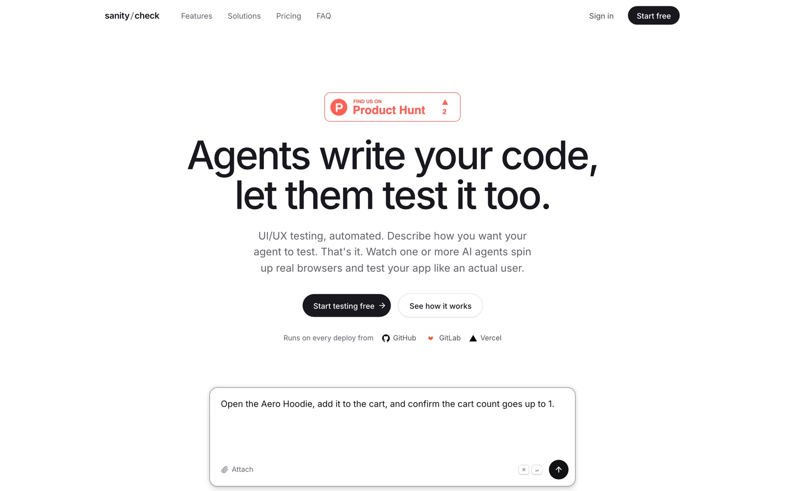SanityCheck: агенты тестируют веб-приложение в реальном браузере