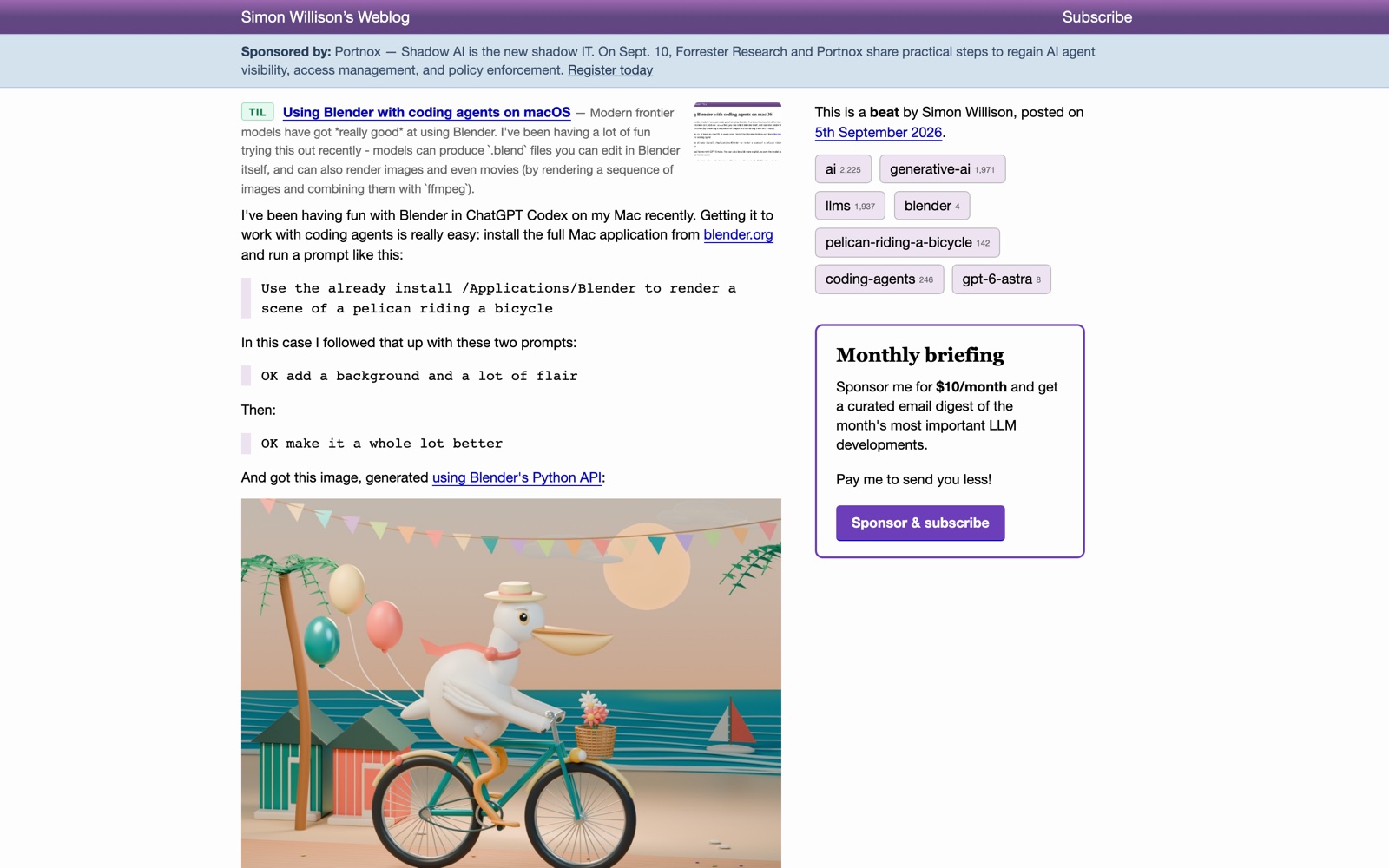 Заметка Using Blender with coding agents on macOS