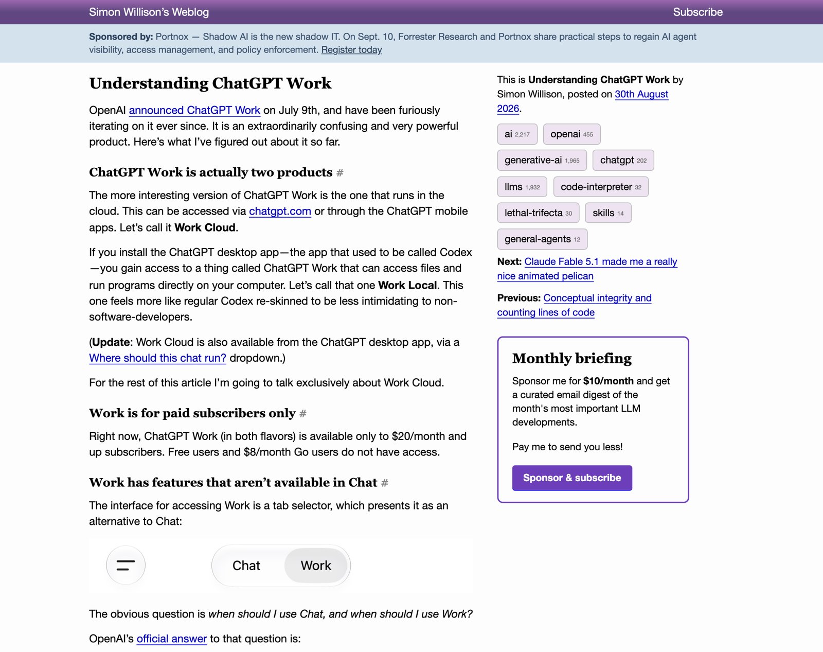 Разбор Simon Willison «Understanding ChatGPT Work» от 30.08.2026